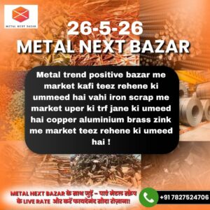 Metal market prediction showing copper, brass, iron and aluminium scrap rate update in Hindi for scrap business traders and recyclers